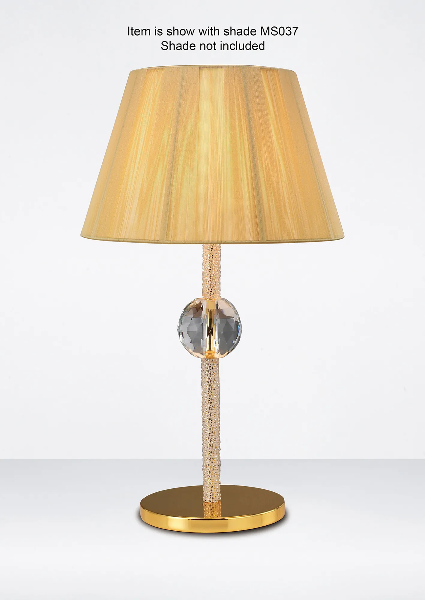 IL30520  Elena Crystal 40cm 1 Light Table Lamp Without Shade Gold